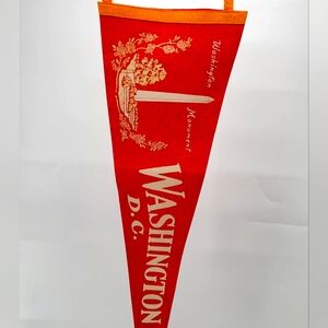 VTG 1950s WASHINGTON D.C Wool Felt Pennant 27" Washington Monument RED